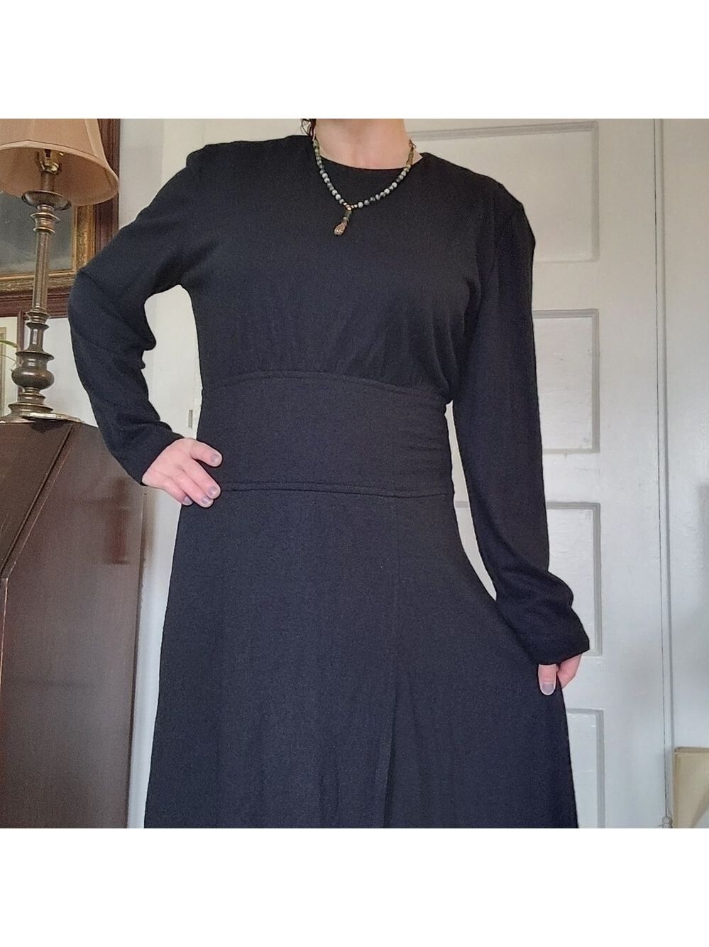 Vintage Modest High Neck Long Sleeve Maxi Dress ILGWU Neiman Marcus 60s …